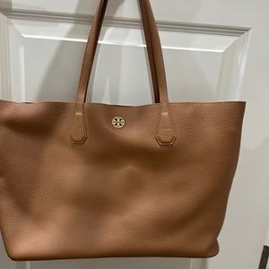 Tory Burch Large Leather Tote in Camel
